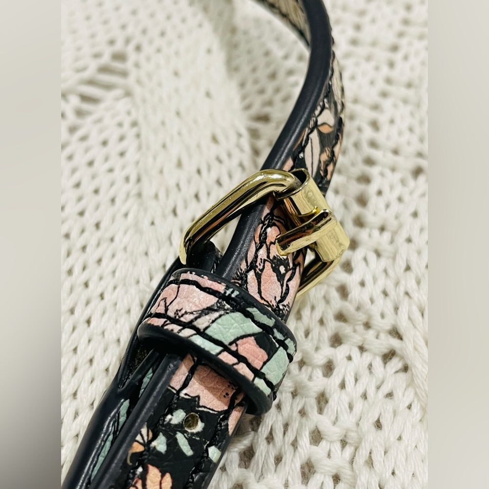 Karl Lagerfeld Floral Crossbody Bag Black Bow Gold Hardware - Picture 3 of 5